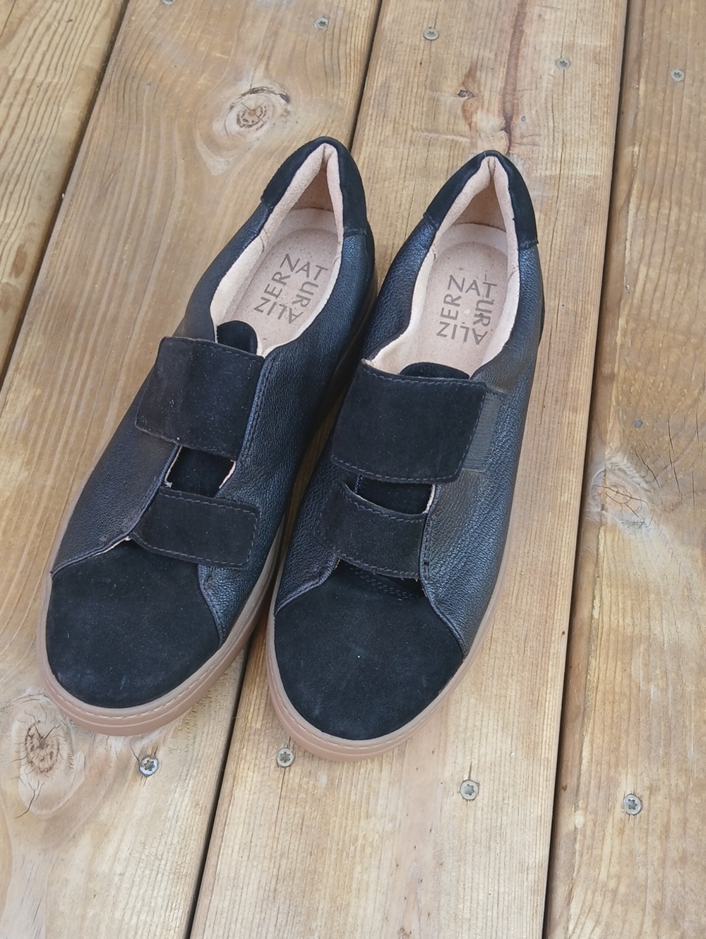 Naturalizer Leather & Suede Velcro Slip-On Loafers